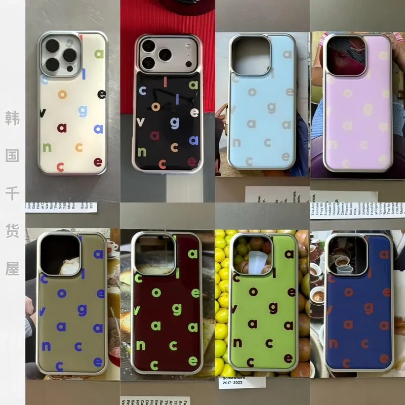 Phone Cases Drop Proof - Pure Color Simplicity English Letters Shockproof