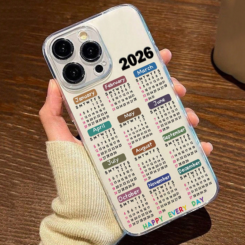Phone Cases Transparent - 2026 Calendar Sunlight Painting Transparent Phone