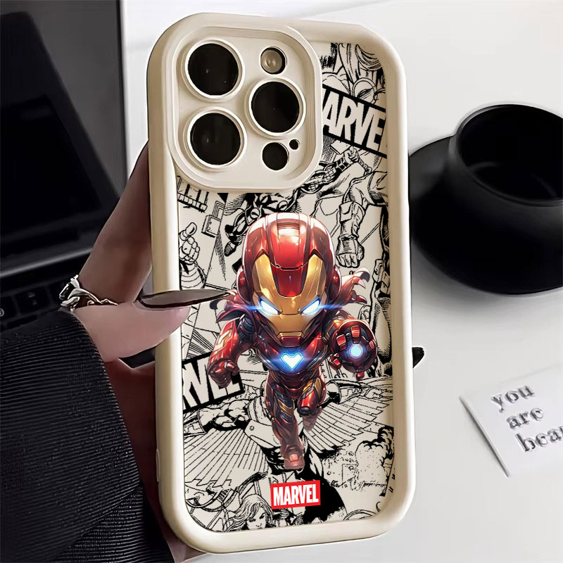 Phone Cases Cute Iphone 14 - COOL Cute Marvel Ironman Spiderman Silicon