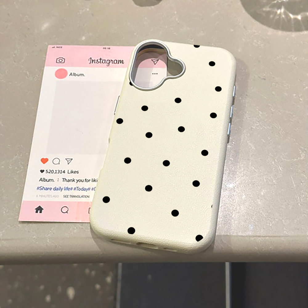 Phone Cases Black - Minimalist Black Polka Dot Phone Case