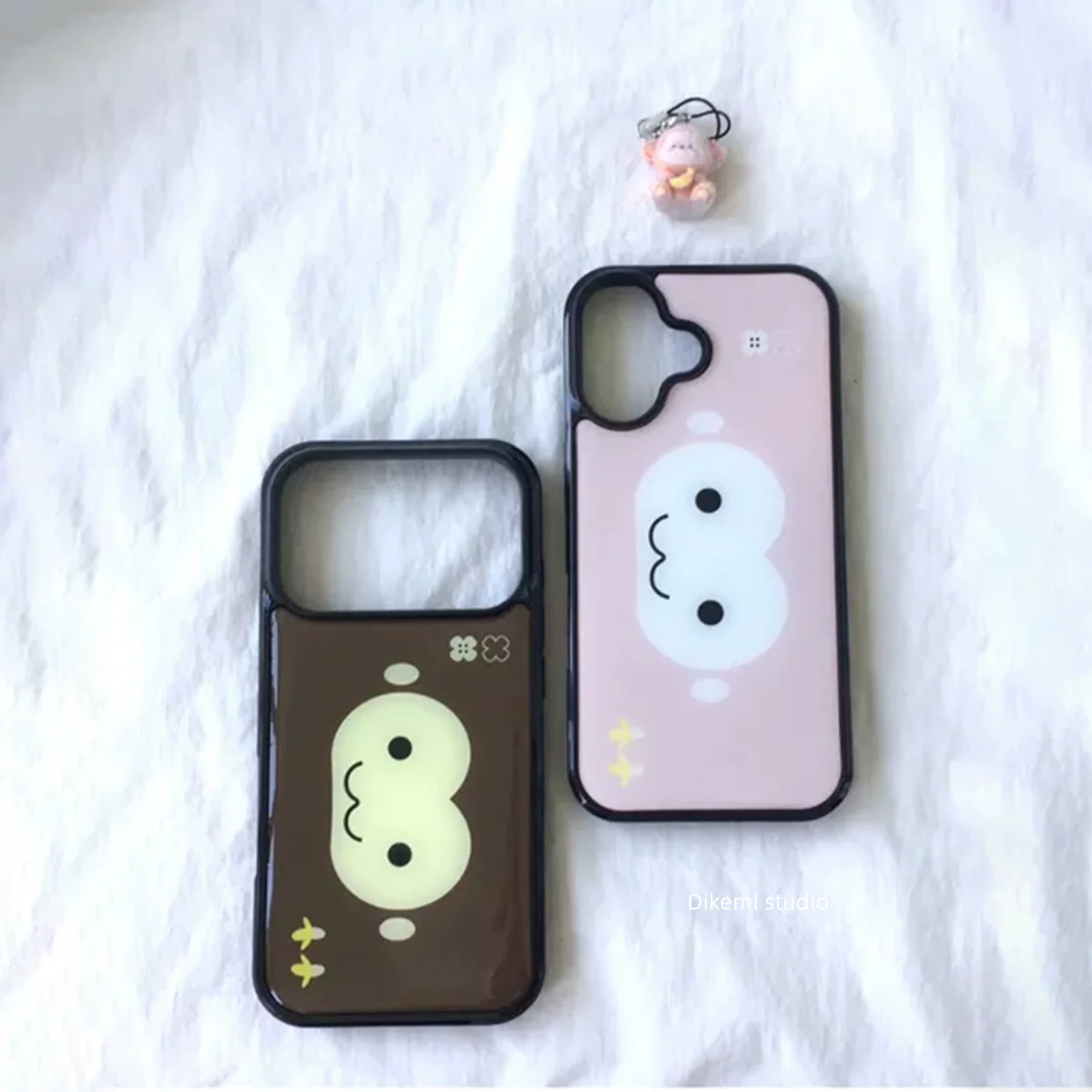 Phone Cases Drop Proof - Couple Style Black & Pink Monkey