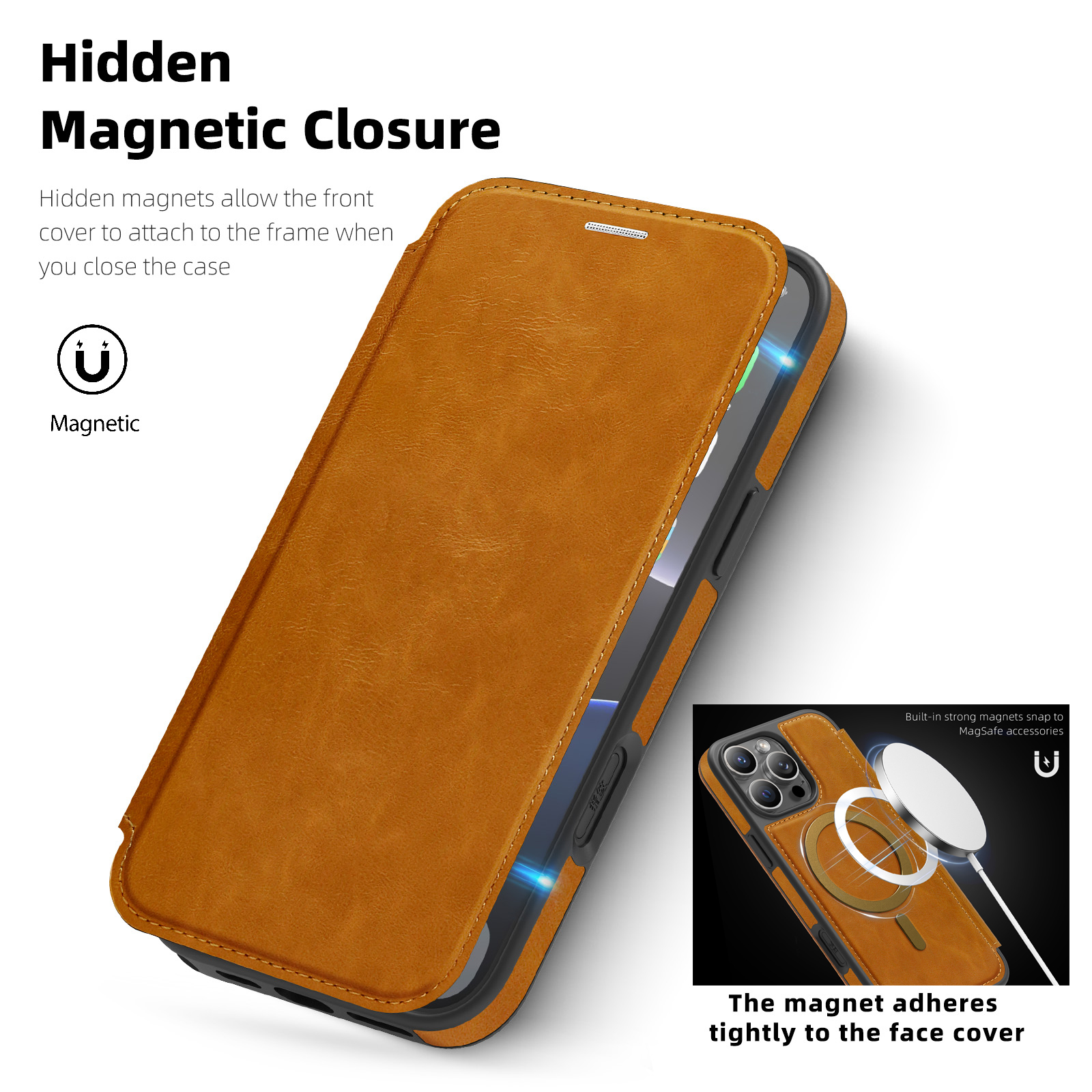 Card Holder Slim Case - Magnetic Flip Leather Phone Case For