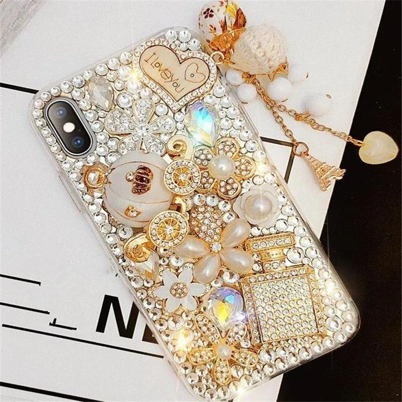 Phone Cases Junk - Capa Rhinestone Love Case For iphone
