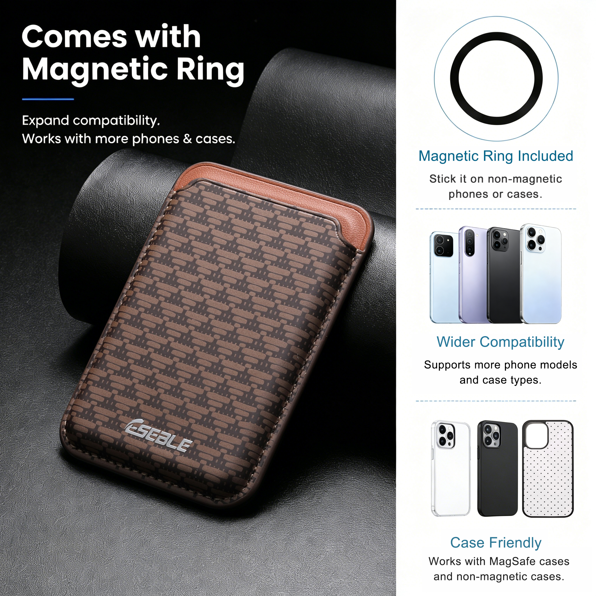 Card Holder Slim Case - Strong Magnetic Slim Card Holder Compatible