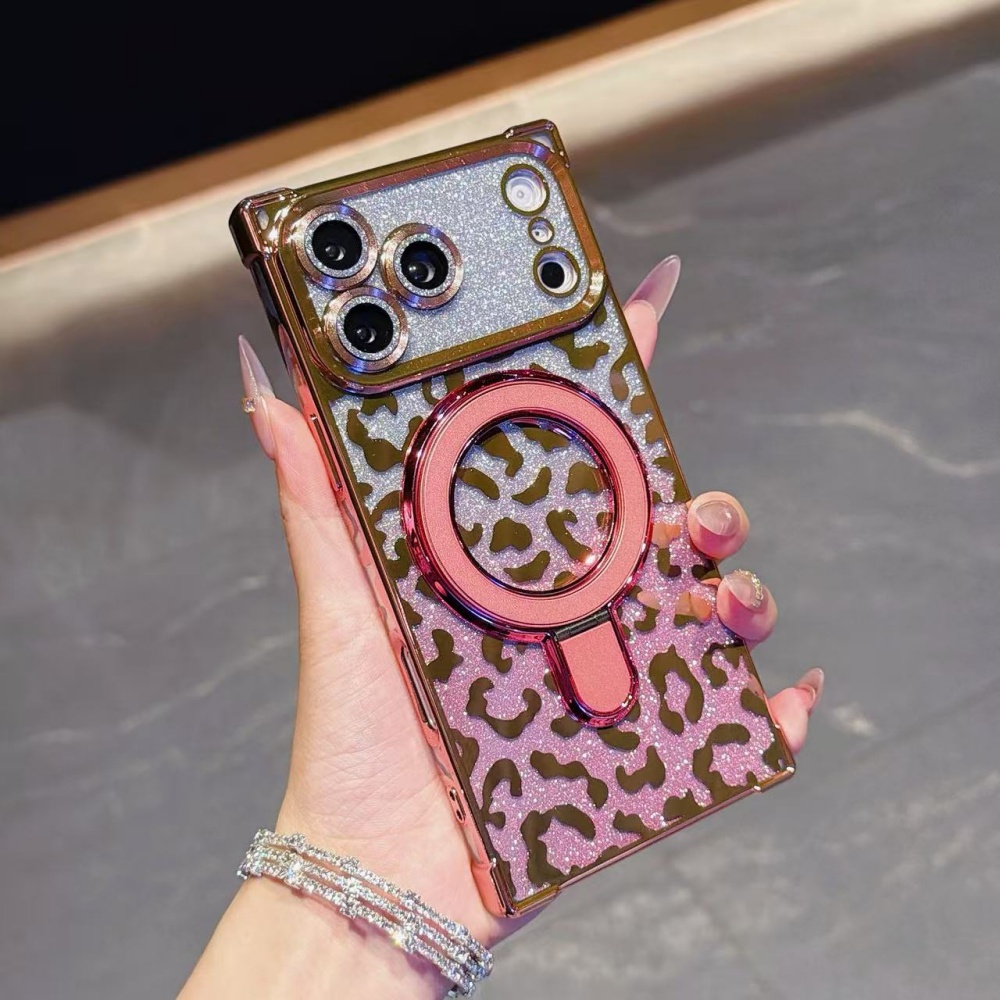 Luxury Plated Leopard Print Gl - Glitter Shockproof Case ulasan dan harga