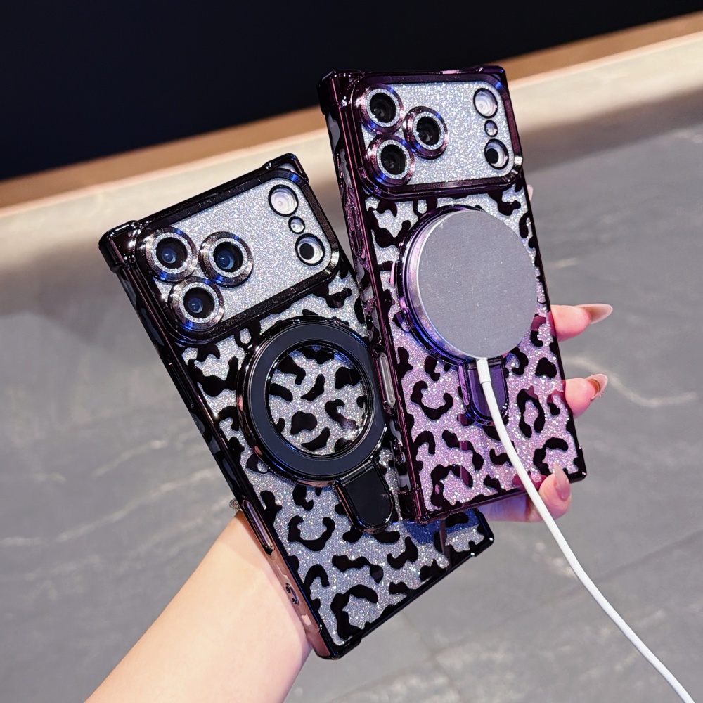 Luxury Plated Leopard Print Gl - Glitter Shockproof Case ulasan dan harga