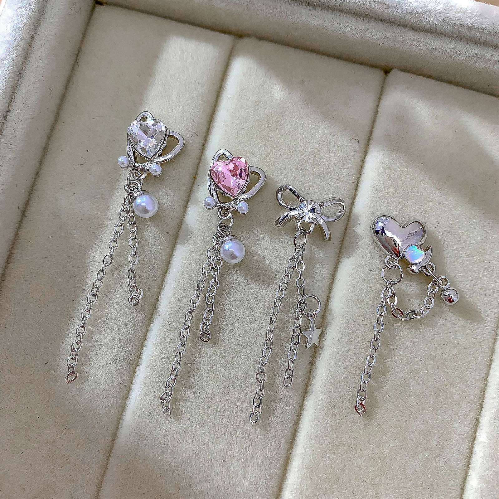 5PCS Luxury Silver Nail Diamon - Phone Cases Junk ulasan dan harga