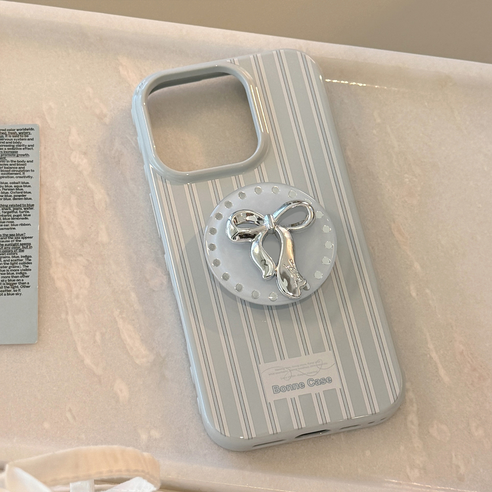 Korean Cute Blue Striped 3D Sl - Phone Cases Girly ulasan dan harga
