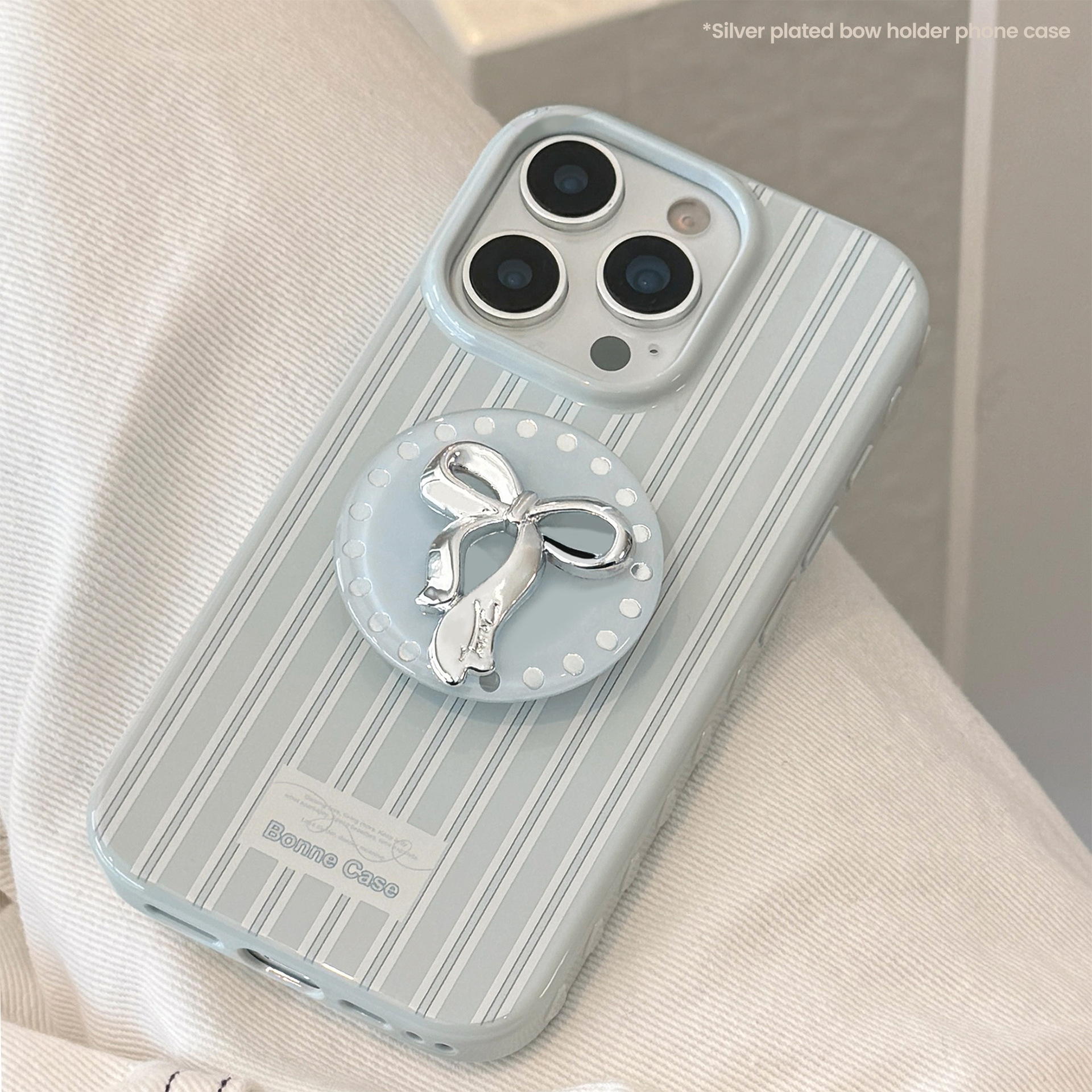 Korean Cute Blue Striped 3D Sl - Phone Cases Girly ulasan dan harga