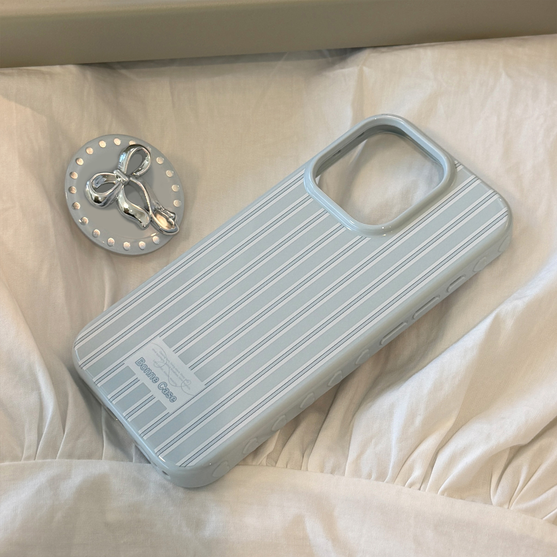 Korean Cute Blue Striped 3D Sl - Phone Cases Girly ulasan dan harga