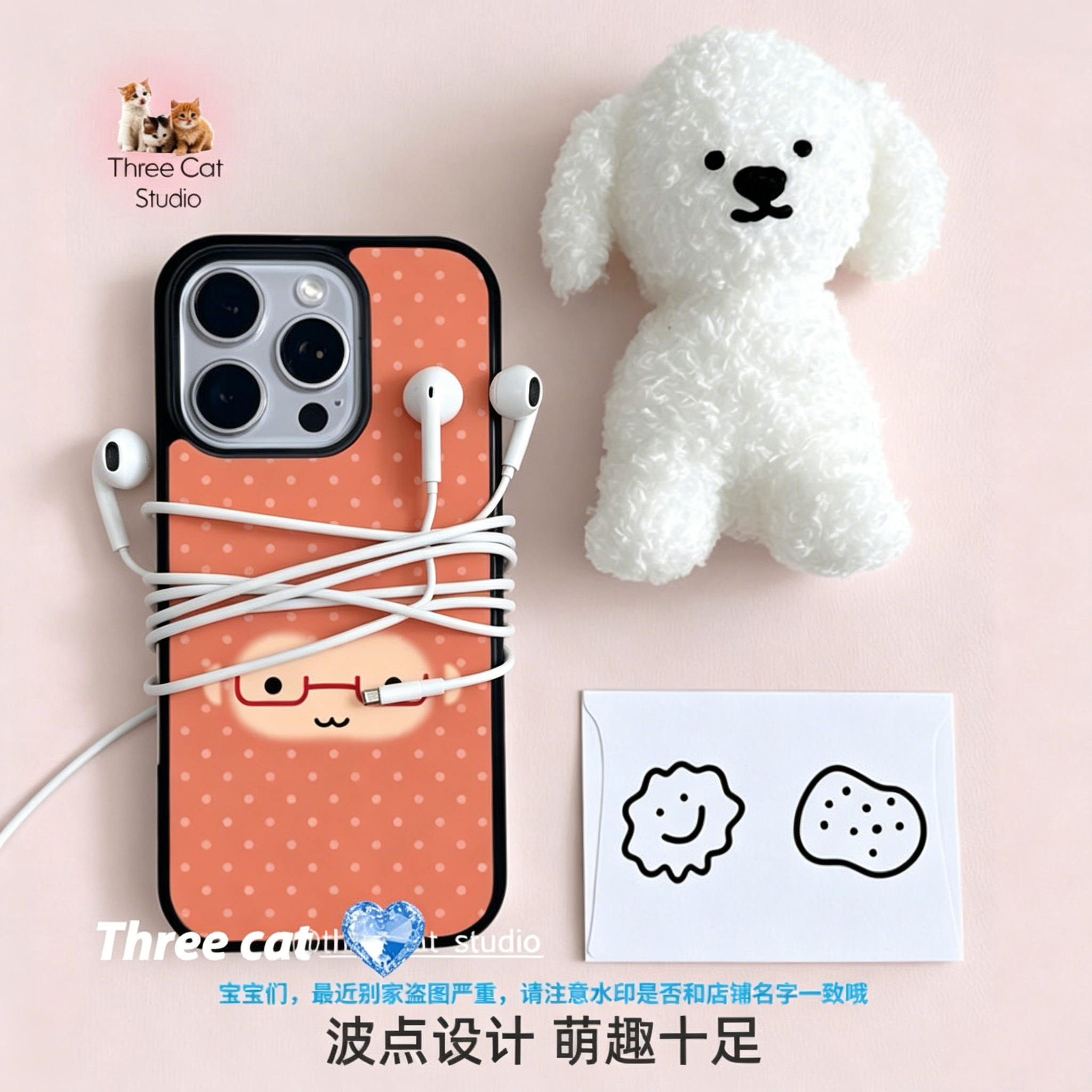 Korean Ins Cute Orange Polka D - Phone Cases Orange ulasan dan harga