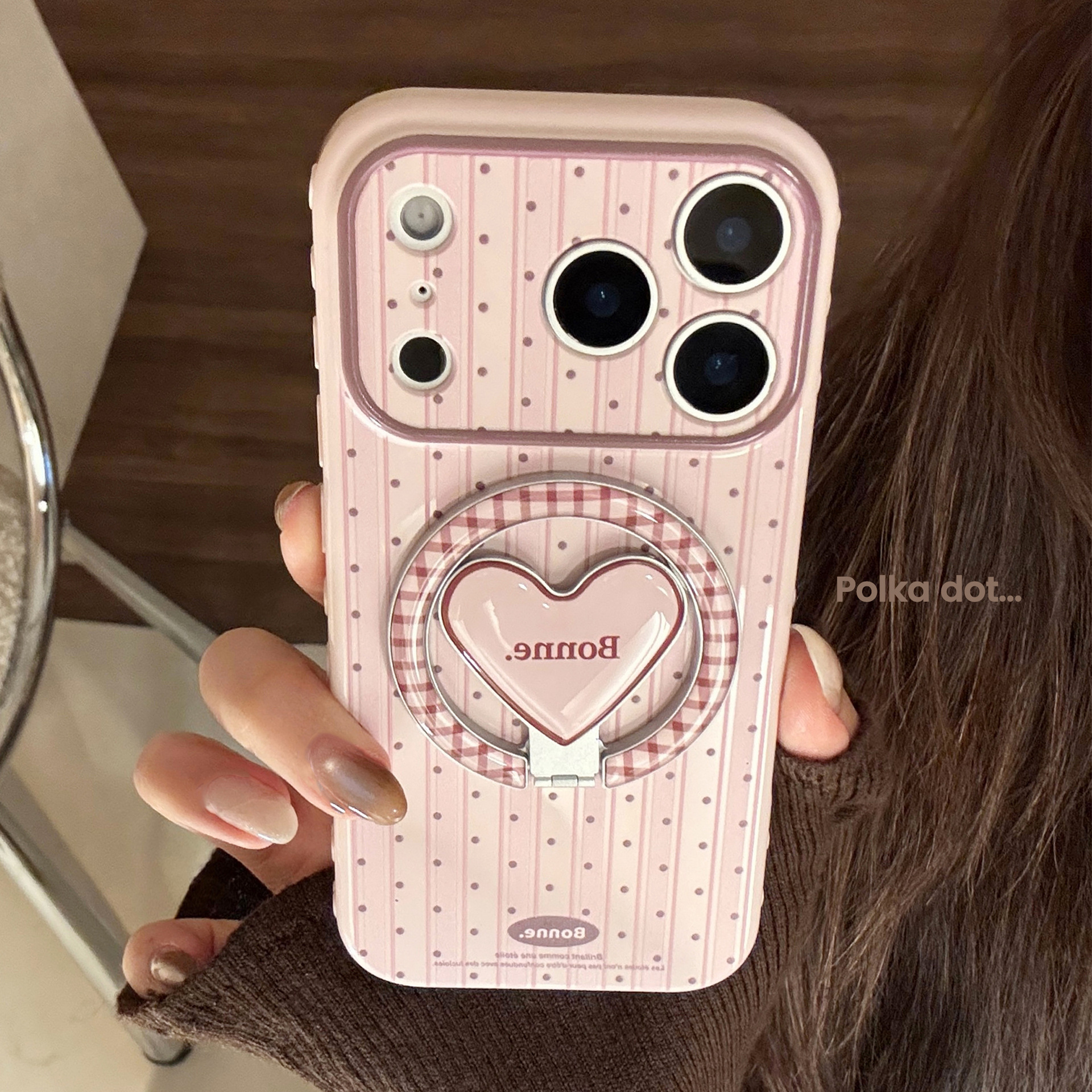 Korean Striped Dots Fold Latti - Phone Cases Girly ulasan dan harga