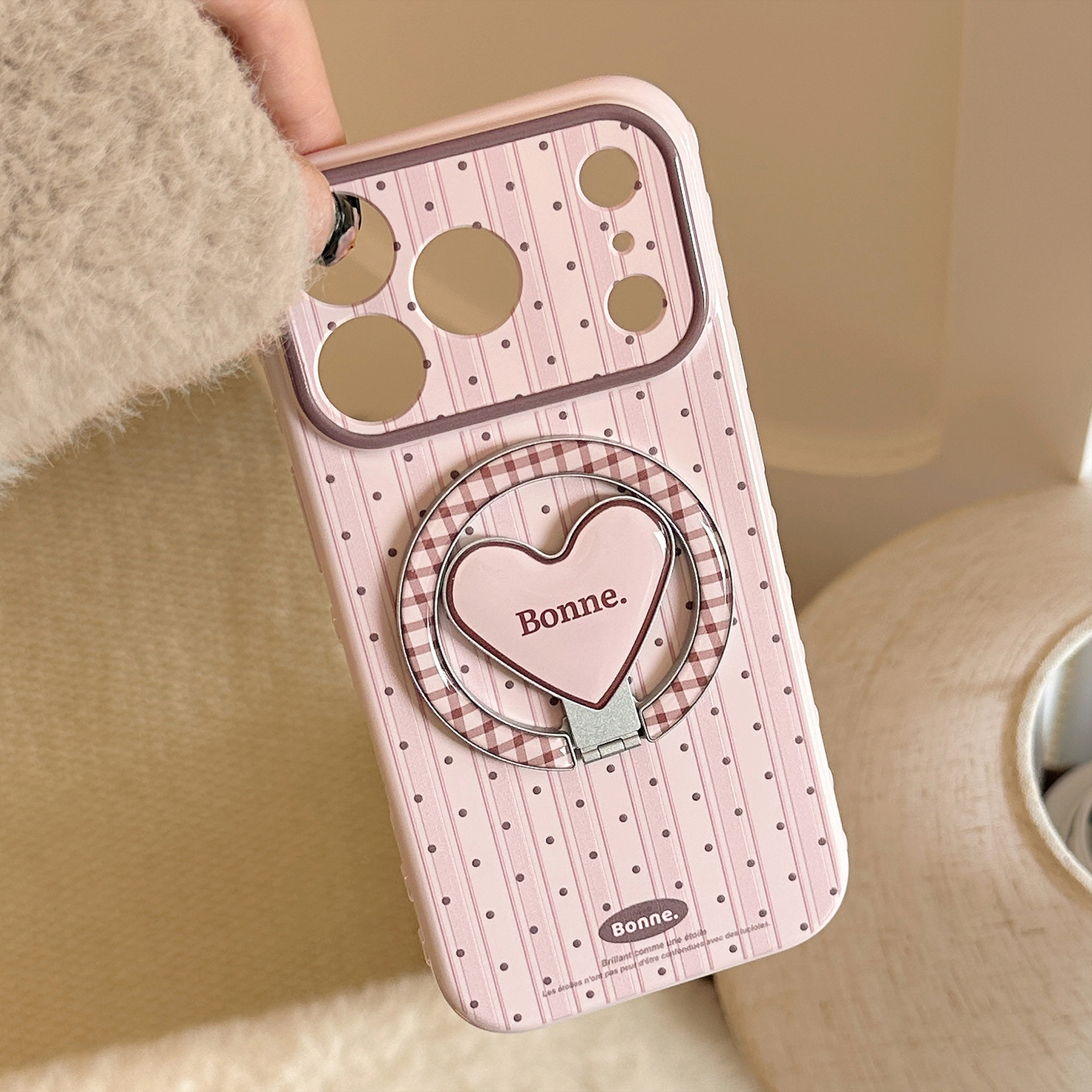 Korean Striped Dots Fold Latti - Phone Cases Girly ulasan dan harga