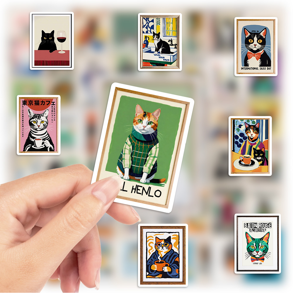 Cute Cat Poster Stickers Water - Phone Cases Junk ulasan dan harga