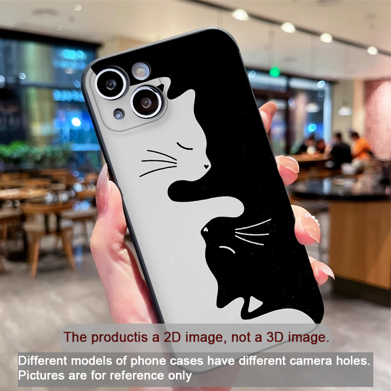Cartoon Black White Cat Lovers - Phone Cases Black ulasan dan harga