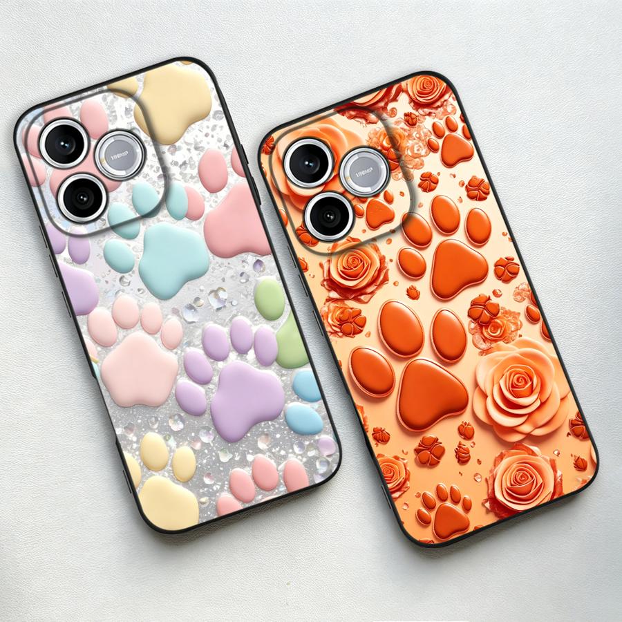 Orange Rose Paw Print Funda Ph - Phone Cases Orange ulasan dan harga