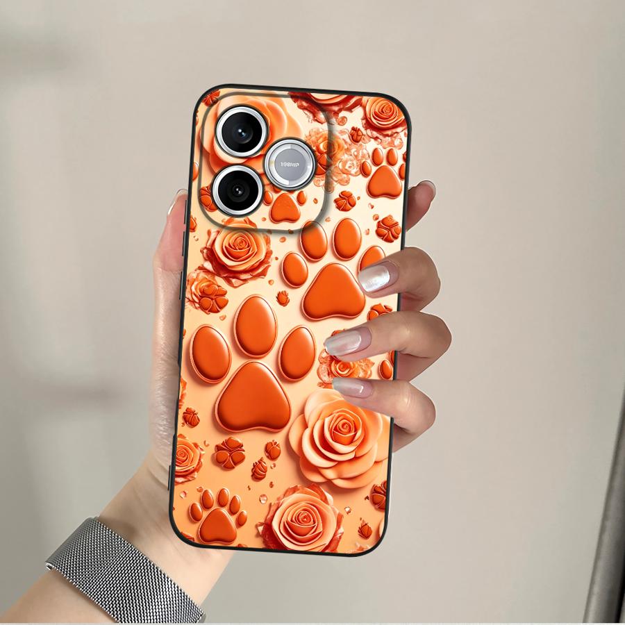 Orange Rose Paw Print Funda Ph - Phone Cases Orange ulasan dan harga