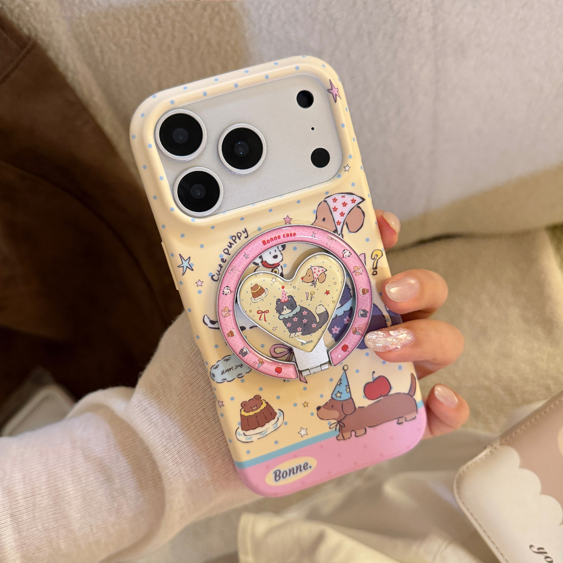 Korean Cartoon Puppy Cat Party - Phone Cases Girly ulasan dan harga