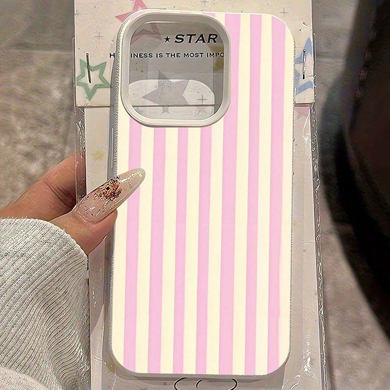 Simple Pink Vertical Striped L - Phone Cases Xr Iphone ulasan dan harga