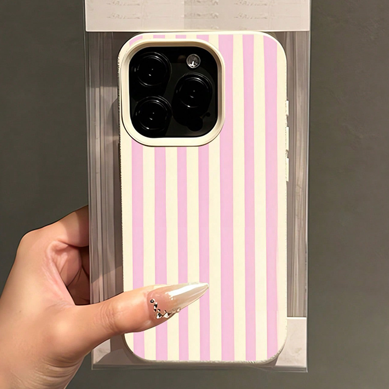 Simple Pink Vertical Striped L - Phone Cases Xr Iphone ulasan dan harga