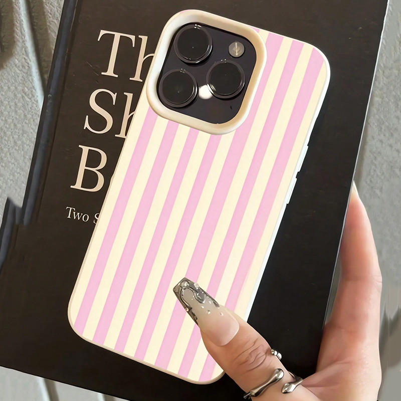 Simple Pink Vertical Striped L - Phone Cases Xr Iphone ulasan dan harga