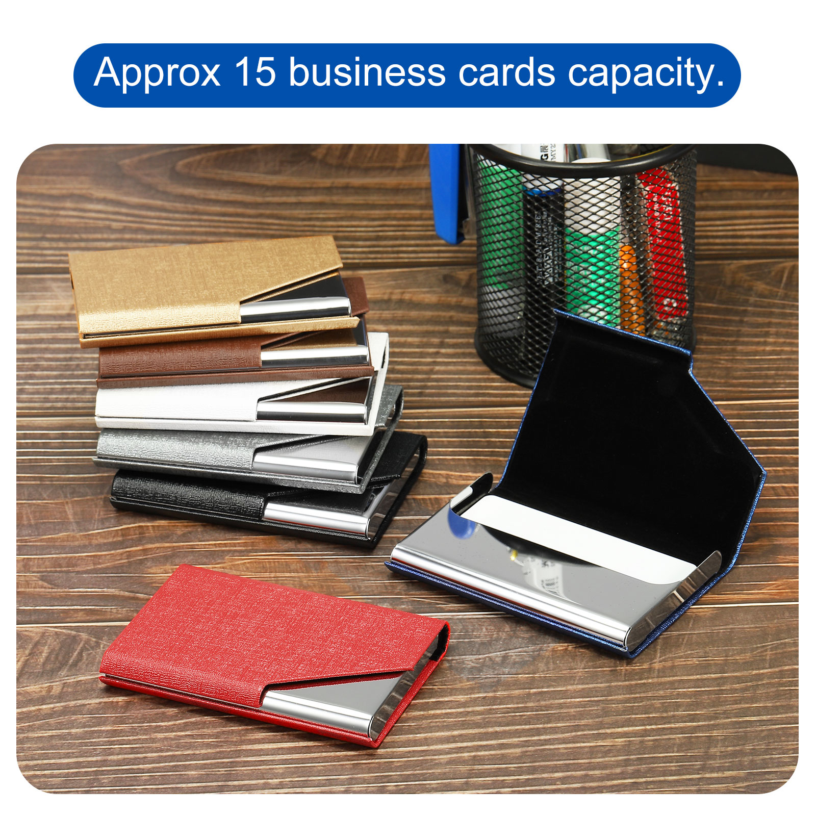 1/2Pcs Business Card Holder PU - Card Holder Slim Case ulasan dan harga