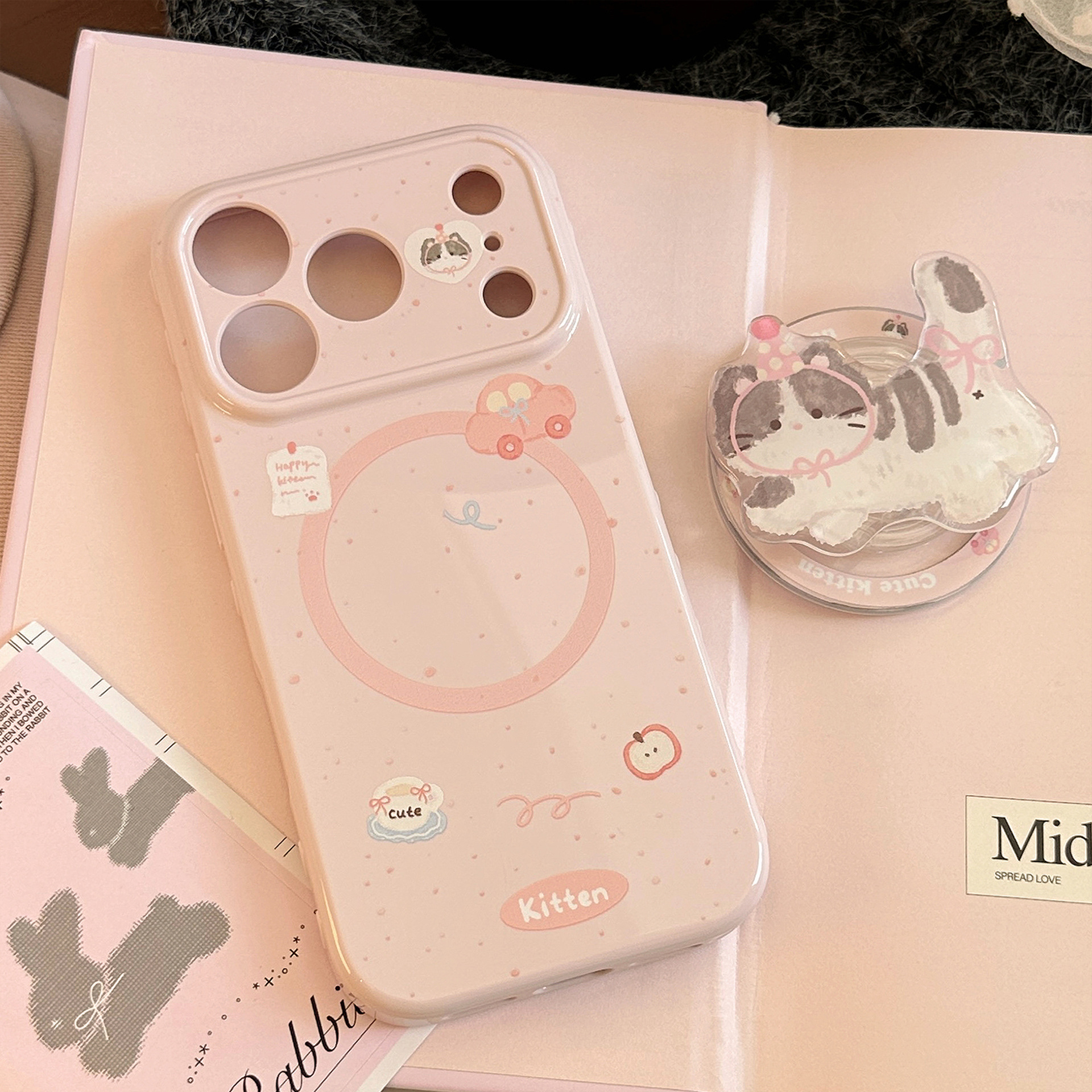 Korean Pink Polka Dot Cute Car - Phone Cases Girly ulasan dan harga