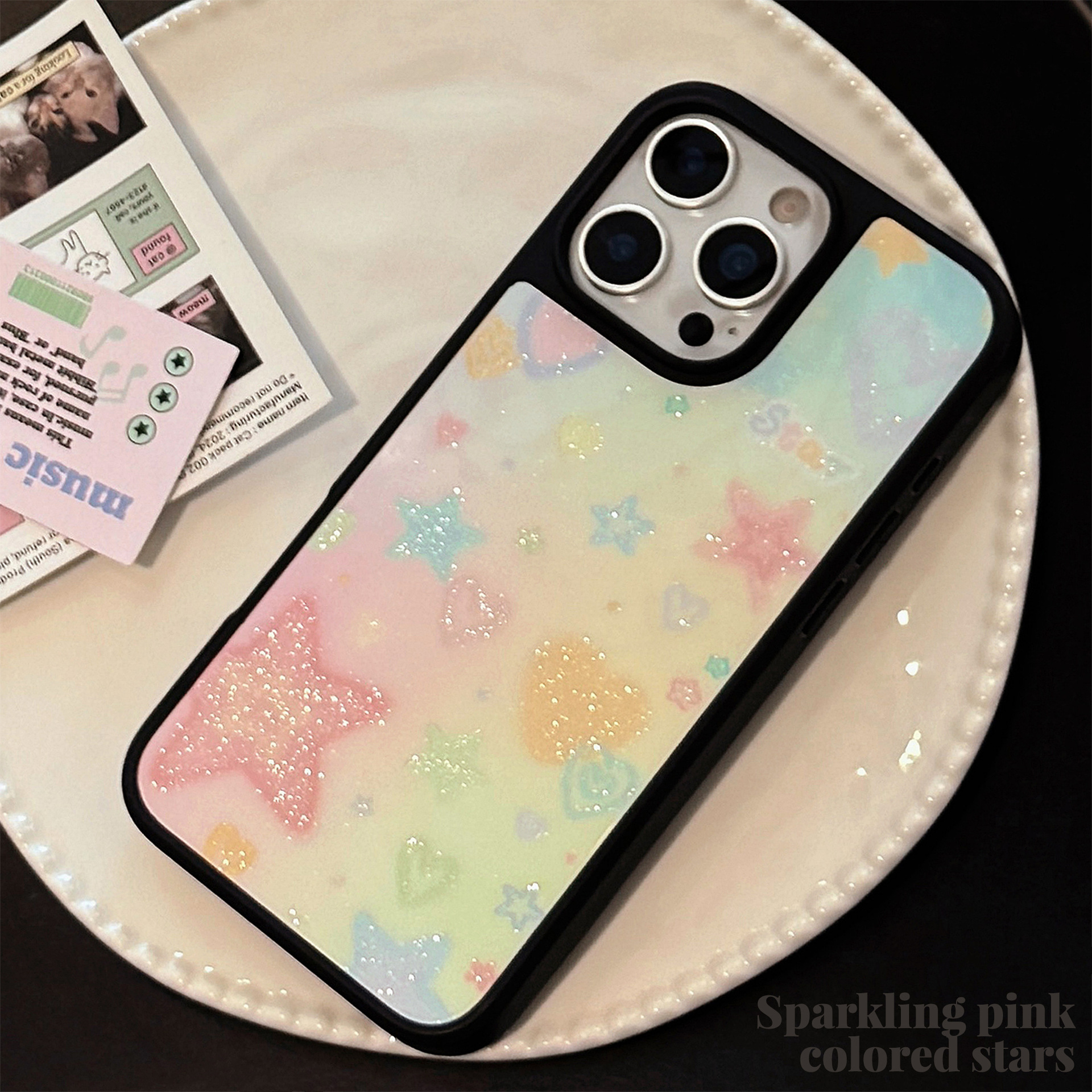 Korean Black Frame Glitter Gra - Glitter Shockproof Case ulasan dan harga