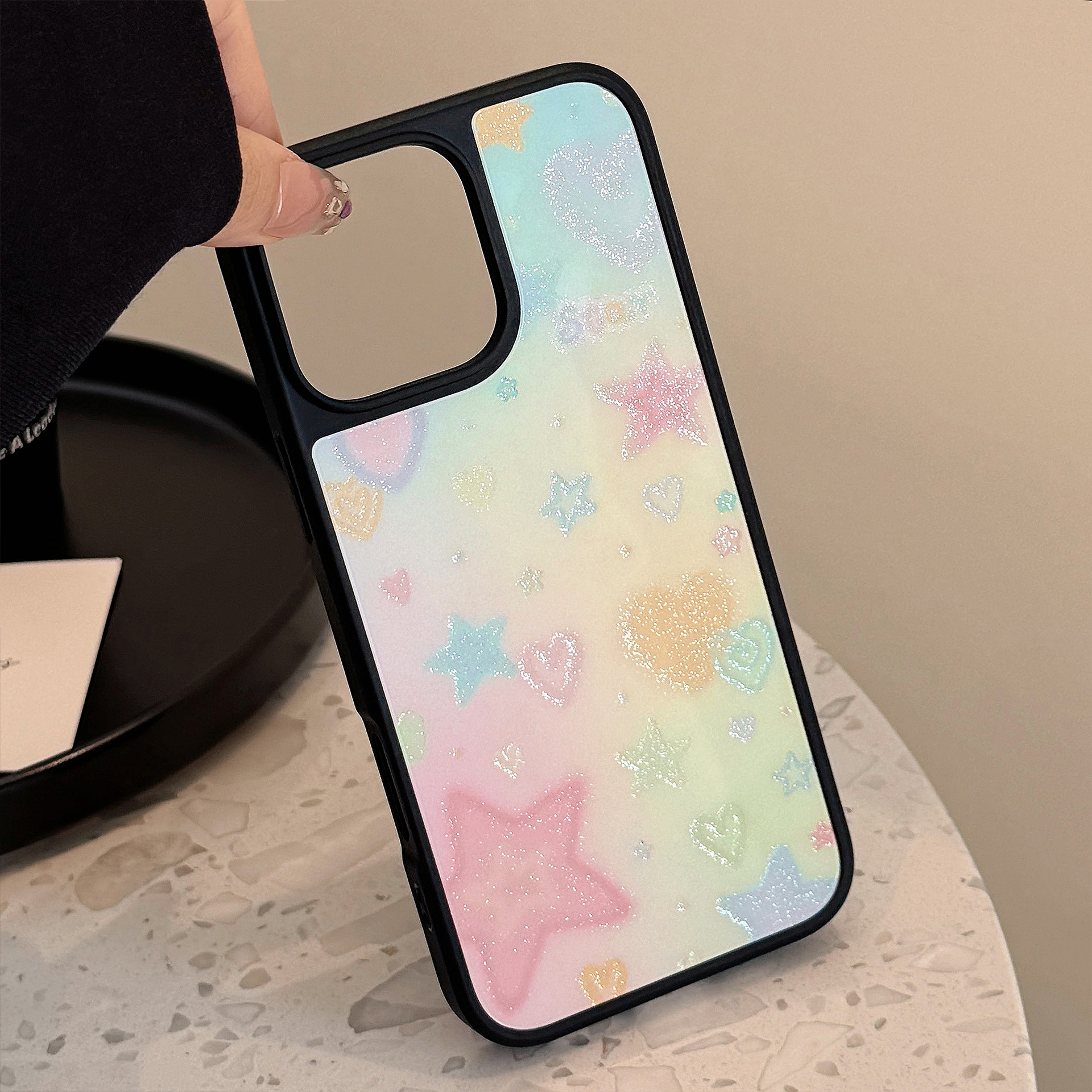 Korean Black Frame Glitter Gra - Glitter Shockproof Case ulasan dan harga