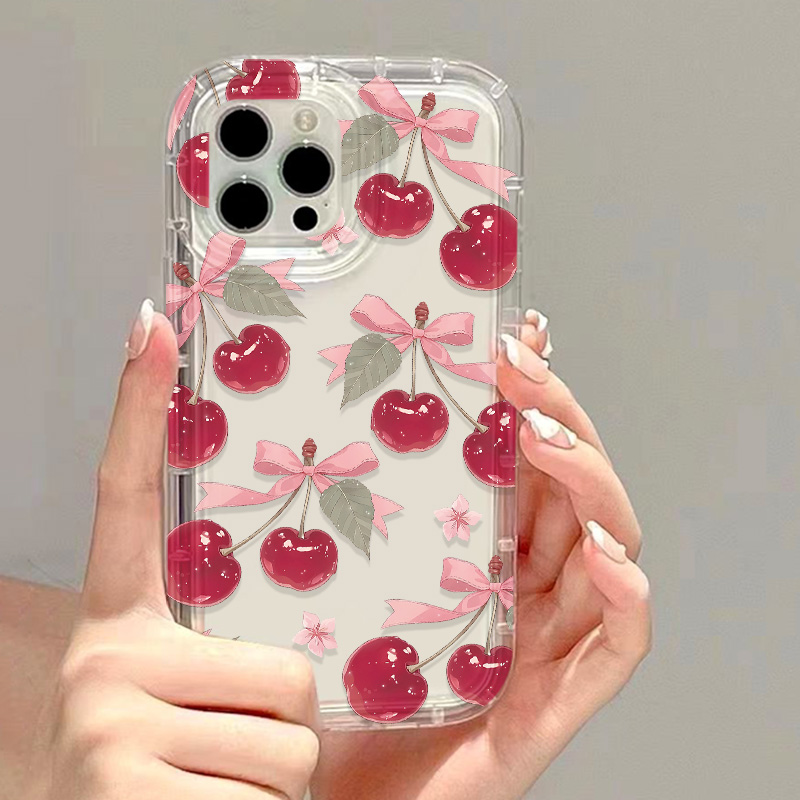 Korean Cute Cherry Bow Phone C - Phone Cases Cute Iphone 14 ulasan dan harga