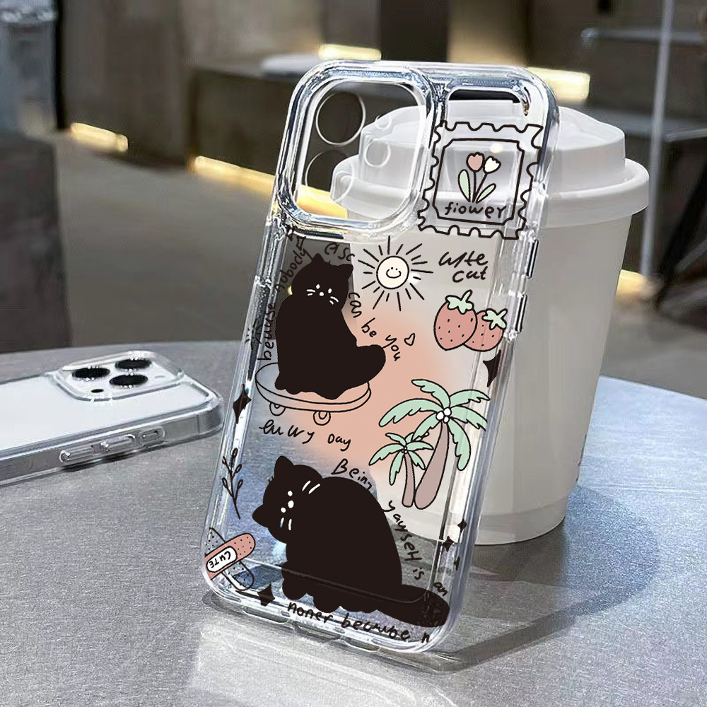 Cute Black Cat Phone Case For  - Phone Cases Black ulasan dan harga
