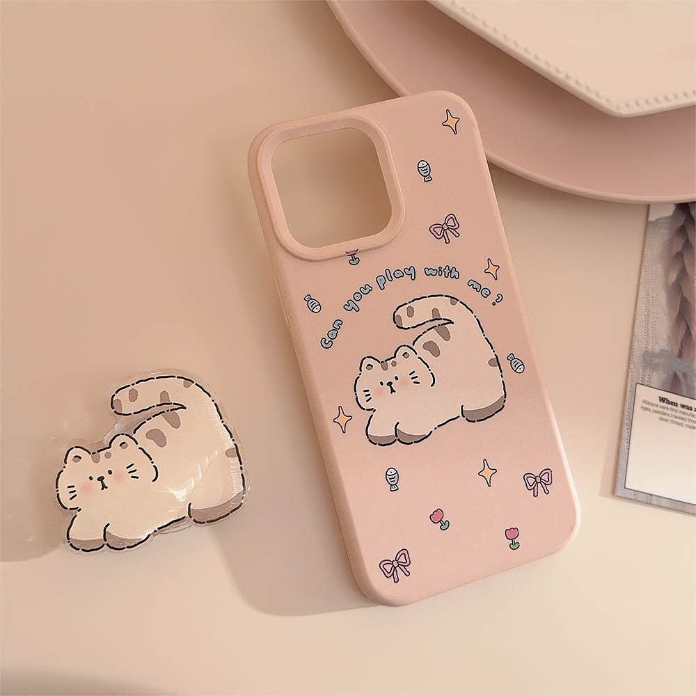 Korean Pink Cartoon Fat Cat St - Phone Cases Girly ulasan dan harga