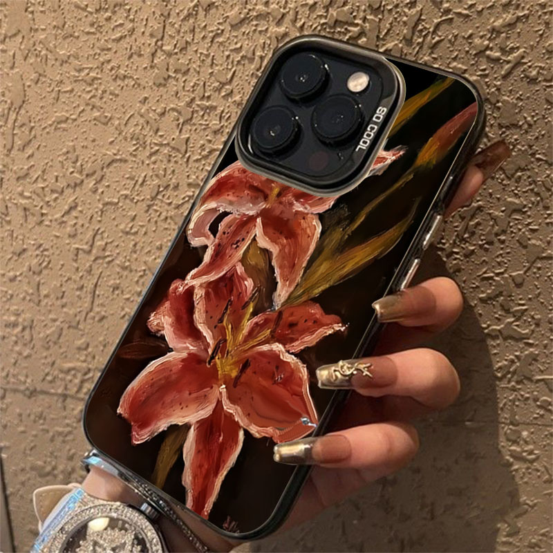 Oil Painting Lily Flower Retro - Phone Cases Drop Proof ulasan dan harga