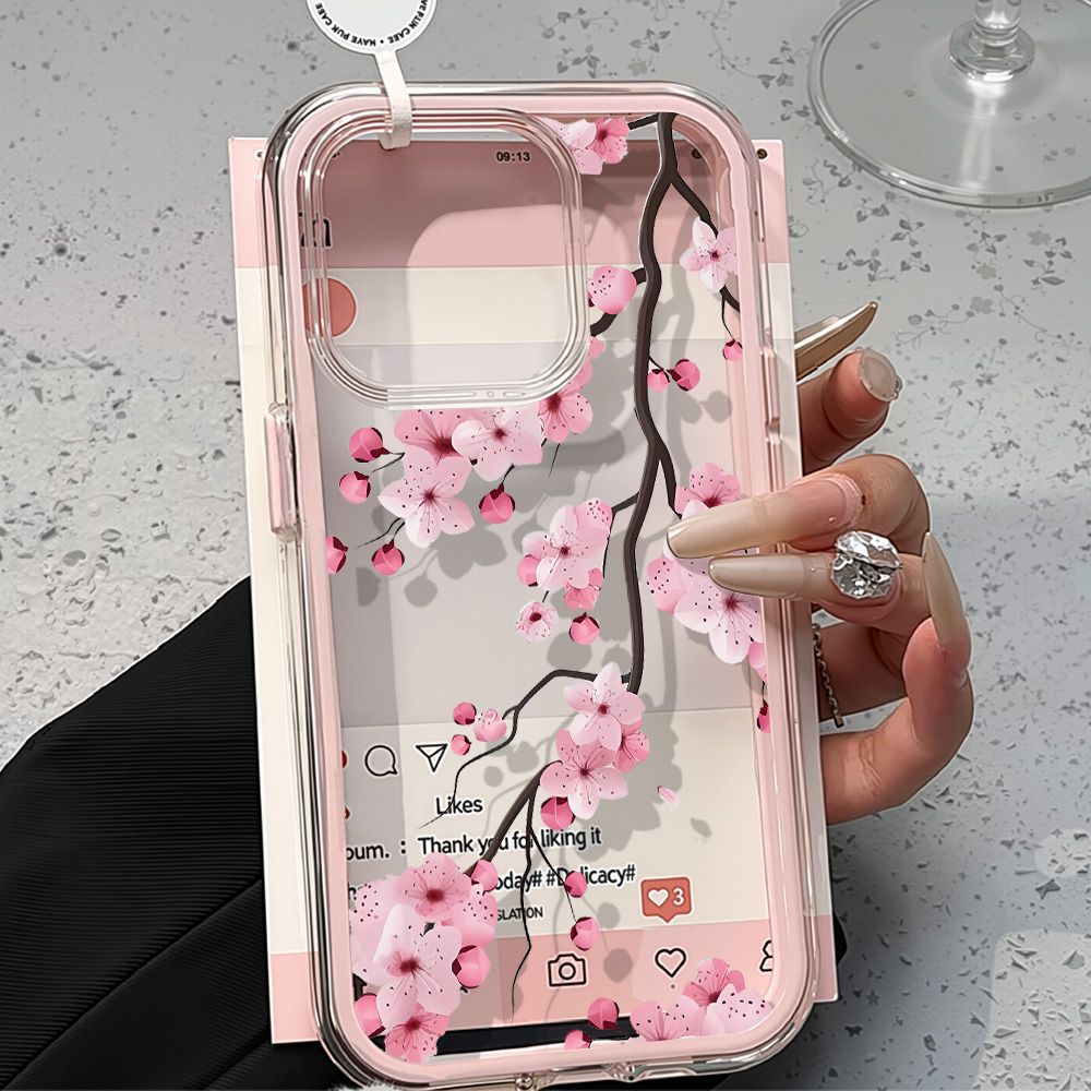 2in1 Pink Flower Case For iPho - Phone Cases Transparent ulasan dan harga