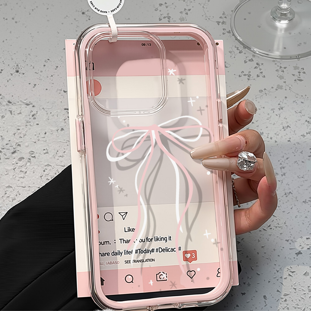 2in1 Pink Flower Case For iPho - Phone Cases Transparent ulasan dan harga