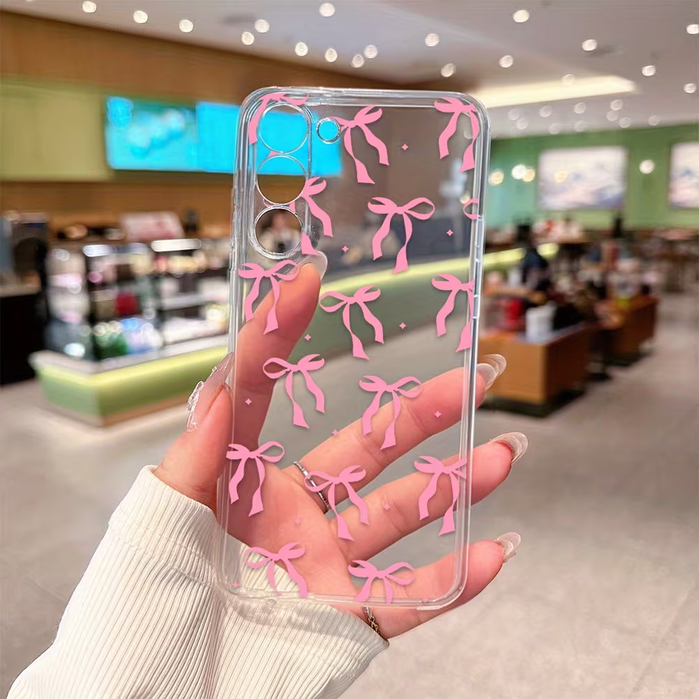 Pink Ribbon Bow Soft TPU Phone - Phone Cases Transparent ulasan dan harga