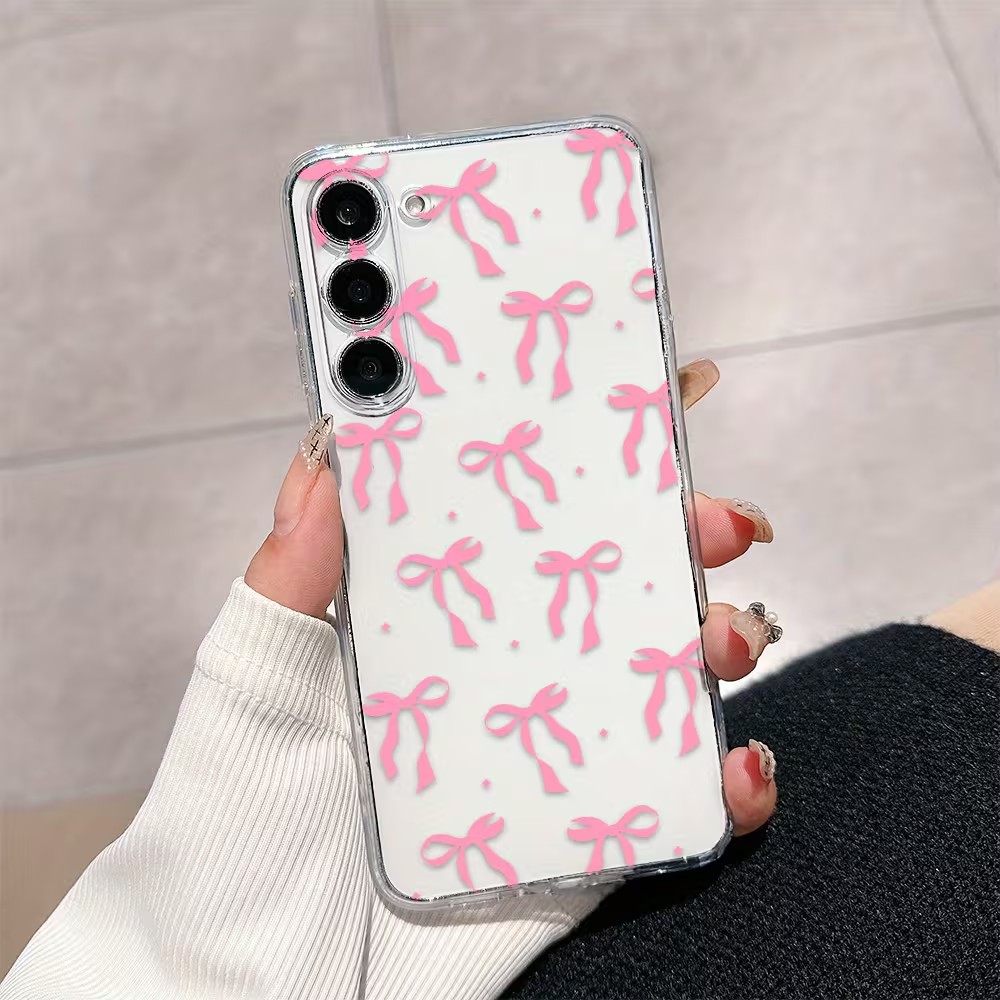 Pink Ribbon Bow Soft TPU Phone - Phone Cases Transparent ulasan dan harga
