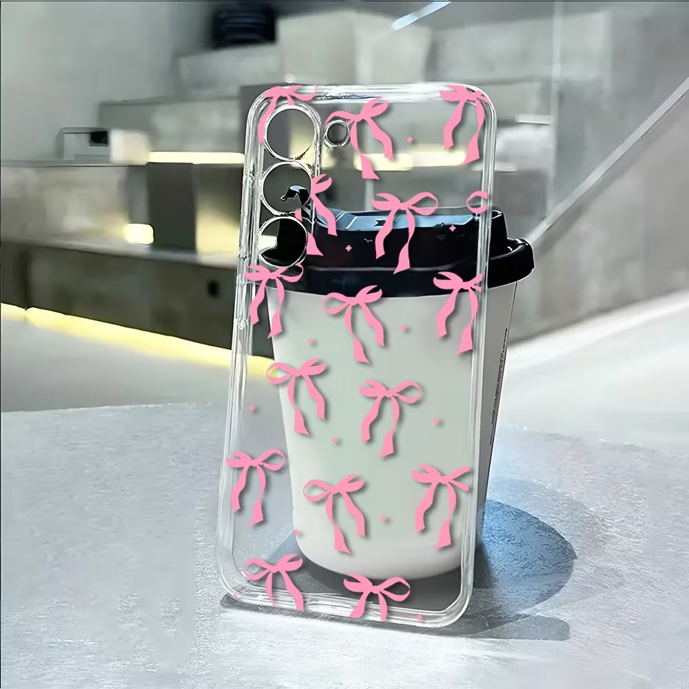 Pink Ribbon Bow Soft TPU Phone - Phone Cases Transparent ulasan dan harga