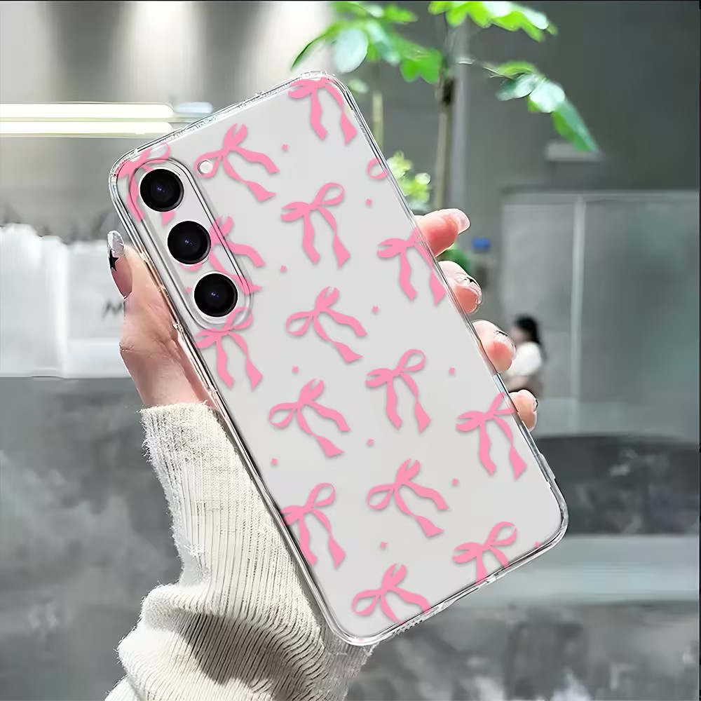Pink Ribbon Bow Soft TPU Phone - Phone Cases Transparent ulasan dan harga
