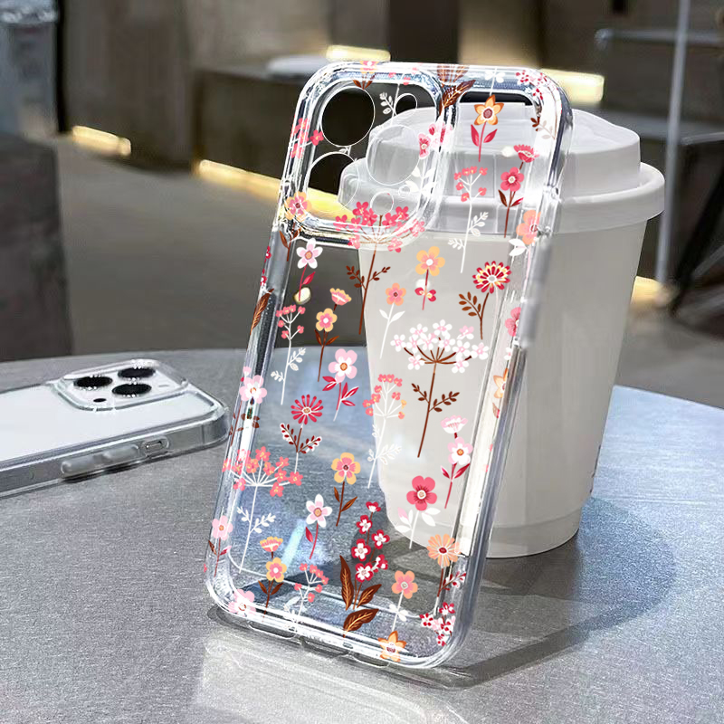 White Pink Floral Transparent  - Phone Cases Transparent ulasan dan harga