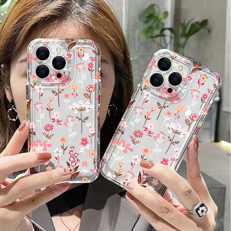 White Pink Floral Transparent  - Phone Cases Transparent ulasan dan harga