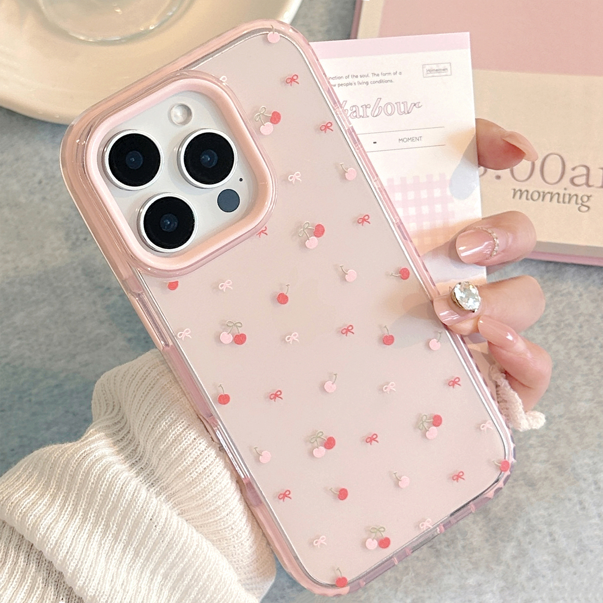 Korean Full Screen Cherry Bowk - Phone Cases Transparent ulasan dan harga