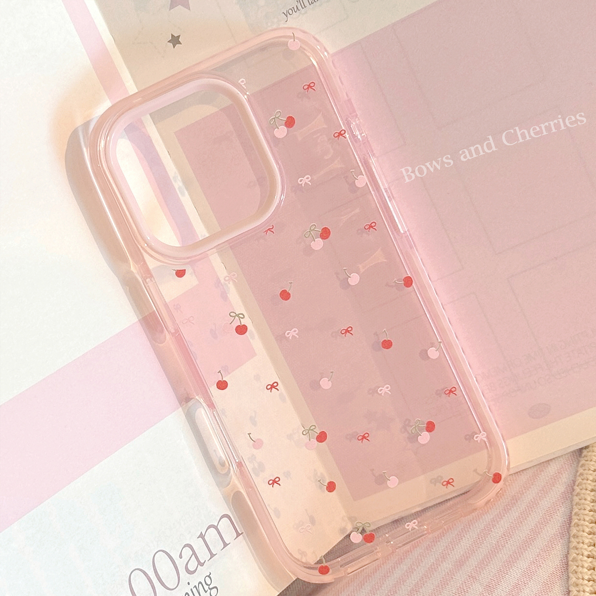 Korean Full Screen Cherry Bowk - Phone Cases Transparent ulasan dan harga