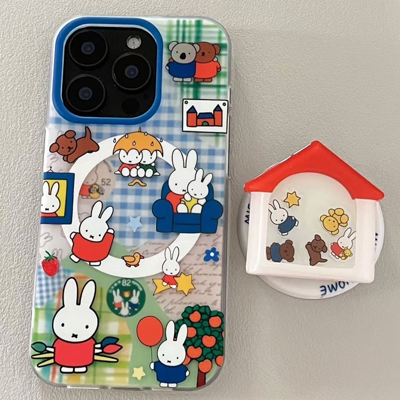 Grid Pattern Miffy Phone Case  - Phone Cases Girly ulasan dan harga