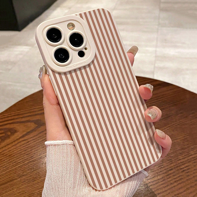 Pink Striped Painted Anti-Drop - Phone Cases Xr Iphone ulasan dan harga