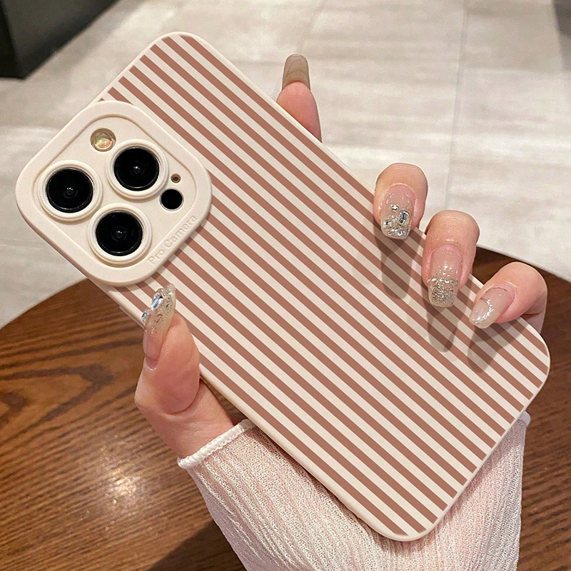 Pink Striped Painted Anti-Drop - Phone Cases Xr Iphone ulasan dan harga