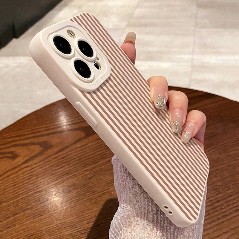 Pink Striped Painted Anti-Drop - Phone Cases Xr Iphone ulasan dan harga