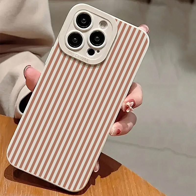 Pink Striped Painted Anti-Drop - Phone Cases Xr Iphone ulasan dan harga