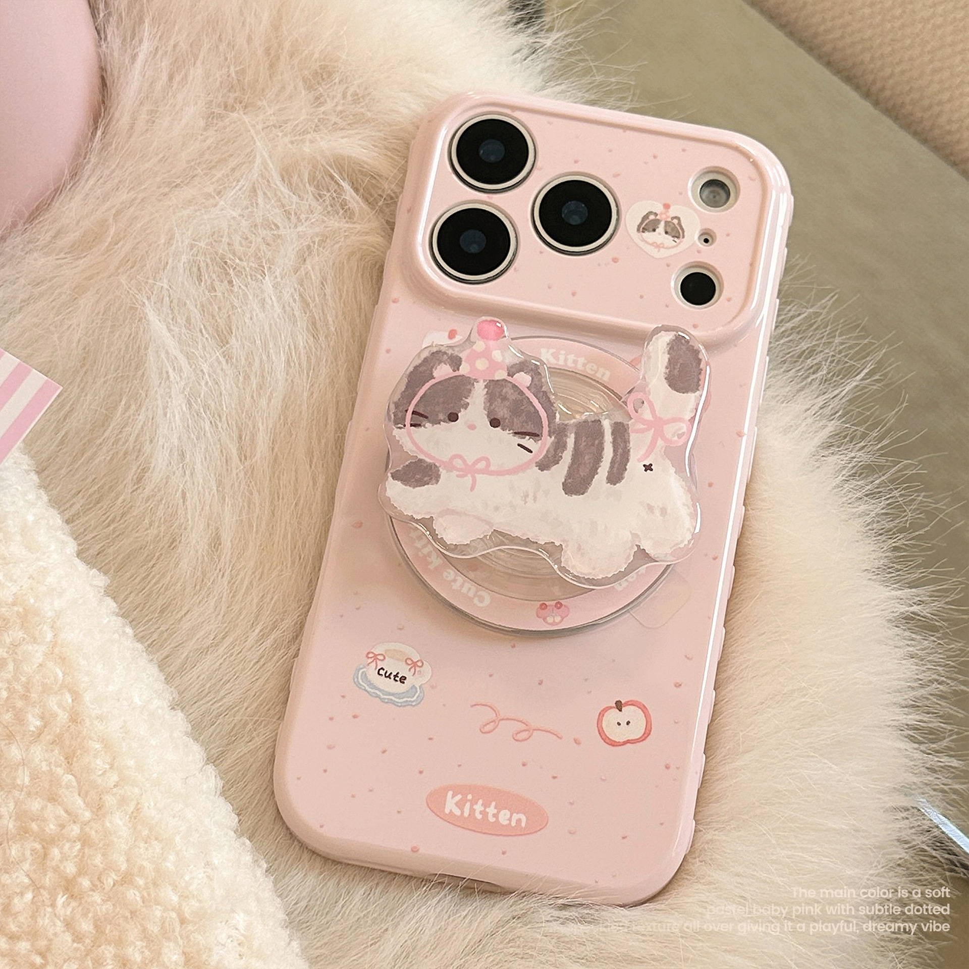 Korean Pink Polka Dot With Car - Phone Cases Girly ulasan dan harga