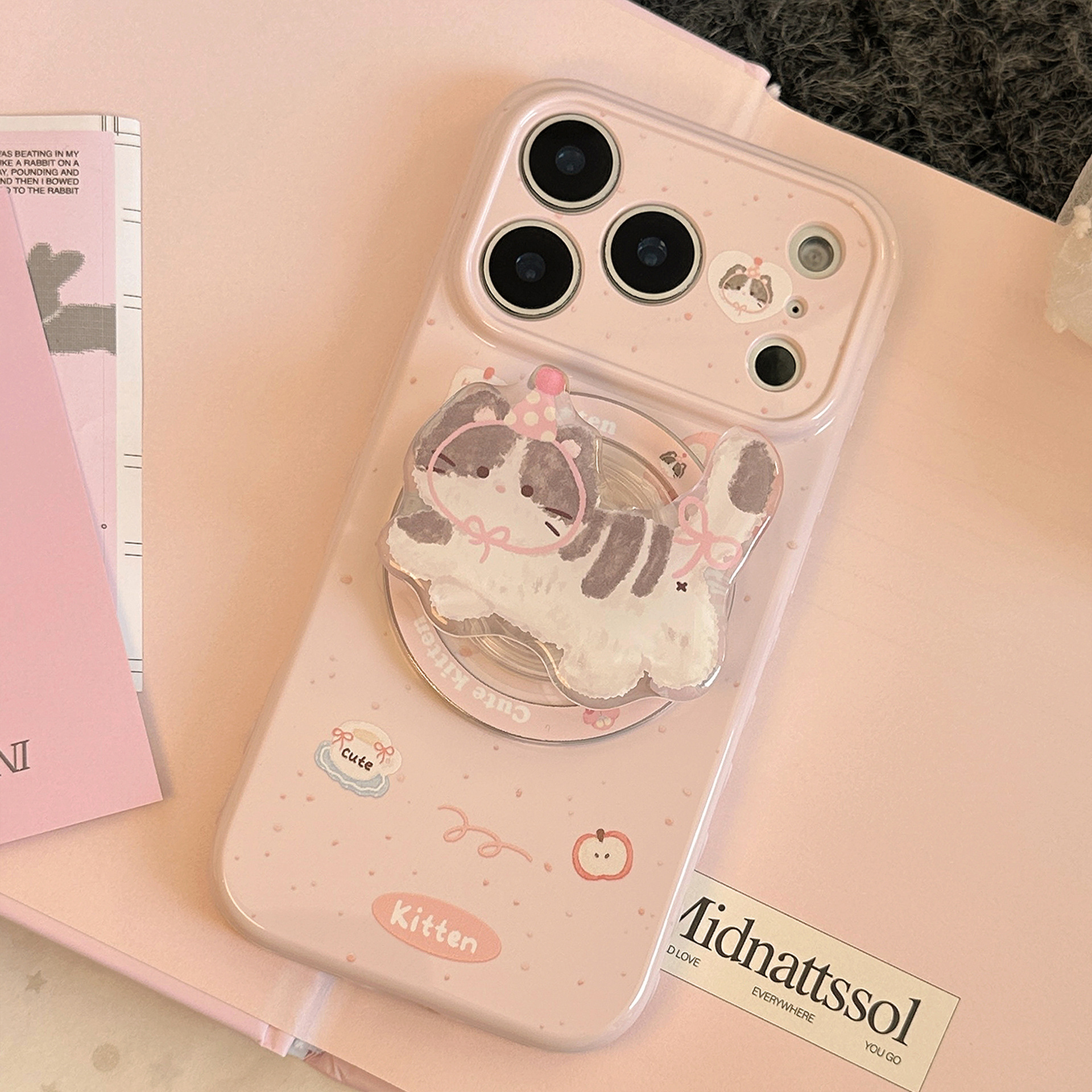 Korean Pink Polka Dot With Car - Phone Cases Girly ulasan dan harga